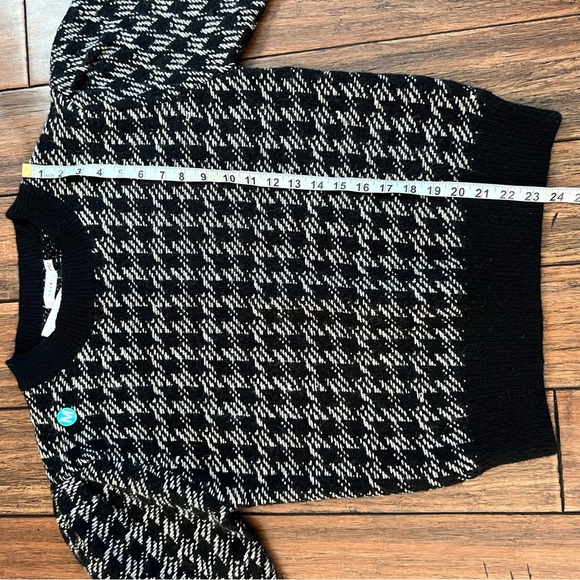 NWT Lush Houndstooth Crew Neck Sweater Medium Preppy Academia Office Career - Picture 10 of 11